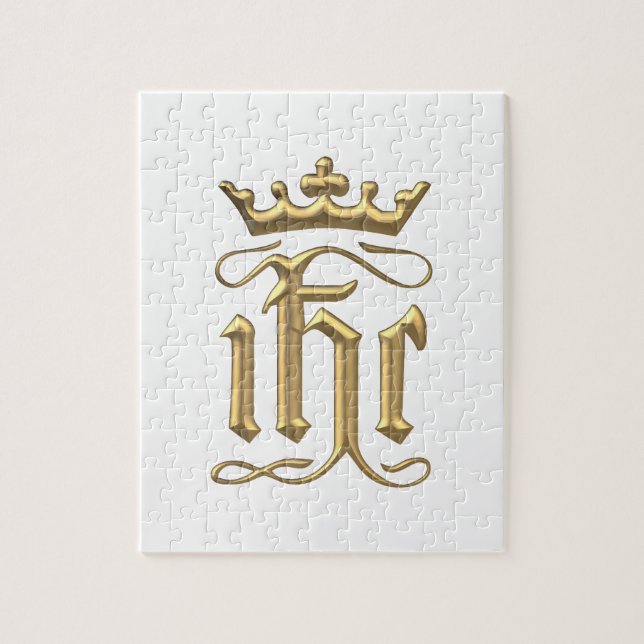 Golden "3-D" IHC with Crown Jigsaw Puzzle (Vertical)