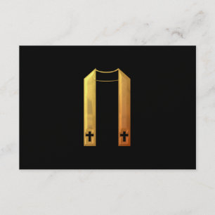Golden "3-D" Liturgical Stole RSVP Card