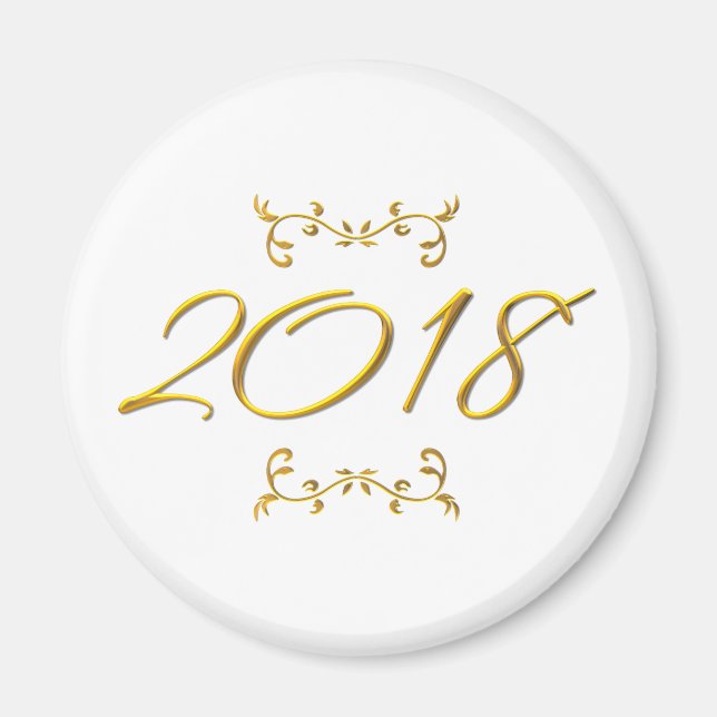 Golden 3-D Look 2018 Magnet (Front)