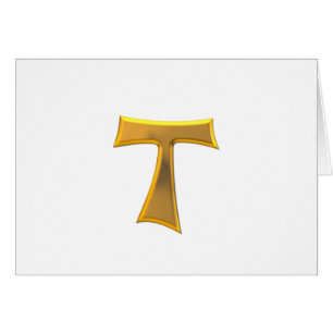 Golden 3-D Look Franciscan Tau Cross