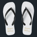 Golden 3-D Look Sacrament of Matrimony Thongs<br><div class="desc">Golden 3-D Look Sacrament of Matrimony This design is great for Weddings, Engagements or just to show your love for our Lord in The Sacrament of Matrimony. You can add your own words, pictures, and/or change the background colour using Zazzle's great customisation tools. This image is available on dozens of...</div>