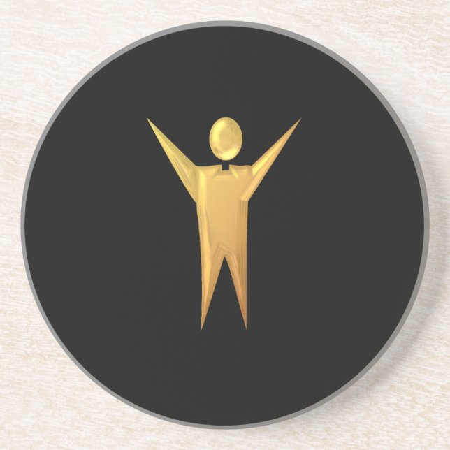 Golden "3-D" Priest/Minister Coaster (Front)