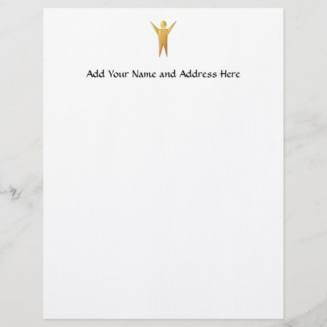 Golden "3-D" Priest/Minister Custom Letterhead (Front)
