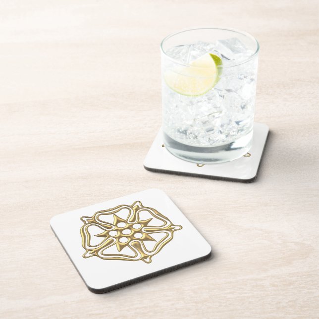 Golden "3-D" Rose Symbol Coaster (Right Side)