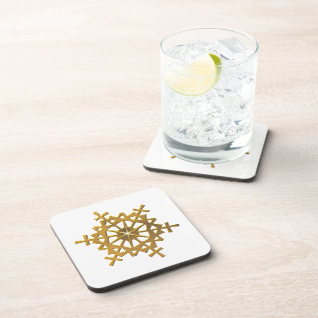 Golden "3-D" Snowflake Coaster (Right Side)