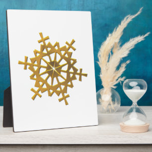 Golden "3-D" Snowflake Plaque