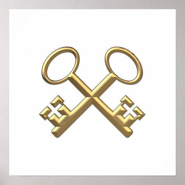 Golden "3-D" St. Peter's Keys Poster (Front)