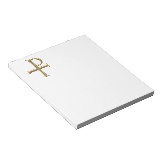 Golden "3-D" Tau-Rho Notepad (Angled)