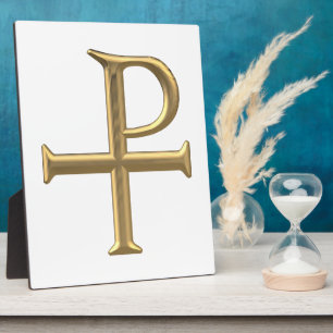 Golden "3-D" Tau-Rho Plaque