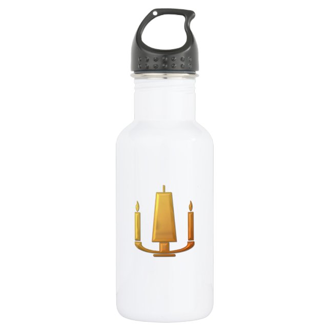 Golden "3-D" Unity Candle 532 Ml Water Bottle (Front)