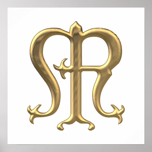 Golden "3-D" Virgin Mary Symbol Poster (Front)