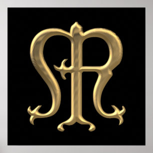 Golden "3-D" Virgin Mary Symbol Poster