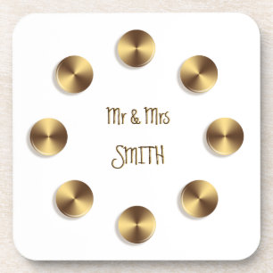 Golden 3D element Coaster