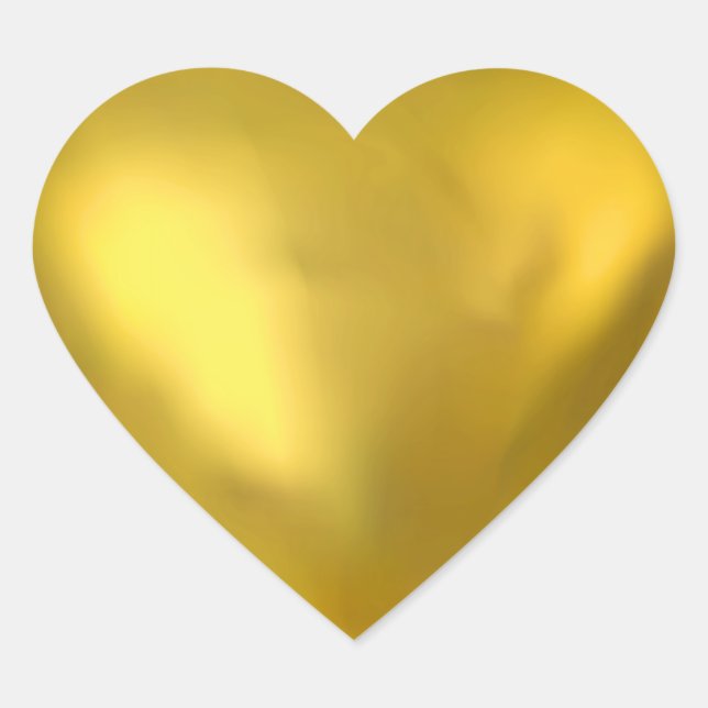 Golden 3D Heart Sticker (Front)