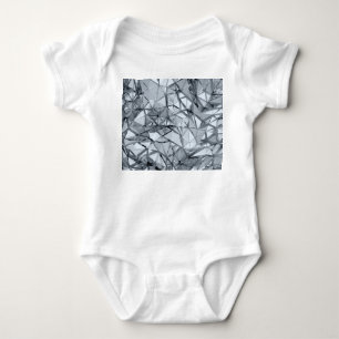 Golden 3D Metal: Geometric Background Baby Bodysuit