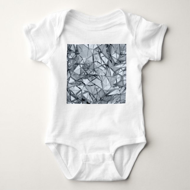 Golden 3D Metal: Geometric Background Baby Bodysuit (Front)