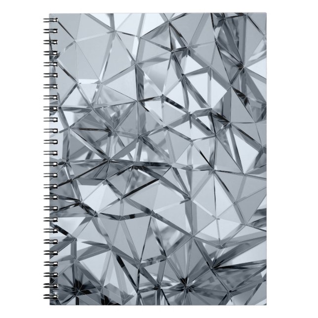 Golden 3D Metal: Geometric Background Notebook (Front)