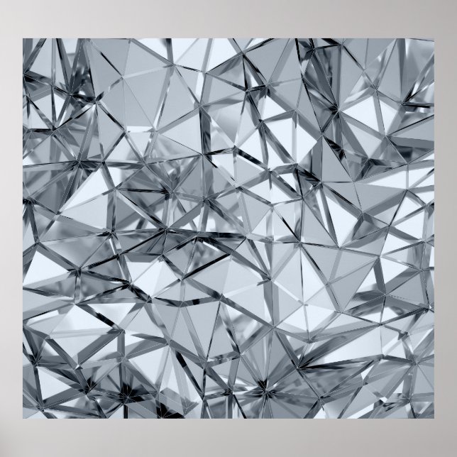 Golden 3D Metal: Geometric Background Poster (Front)