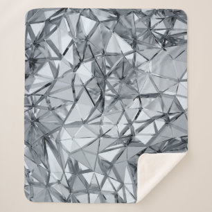 Golden 3D Metal: Geometric Background Sherpa Blanket