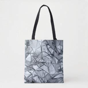 Golden 3D Metal: Geometric Background Tote Bag