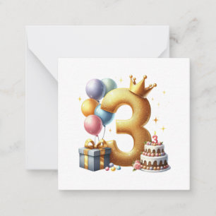 Golden 3rd Birthday Card
