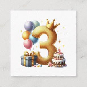 Golden 3rd Birthday Enclosure Card