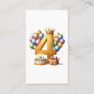Golden 4th Birthday Business Card