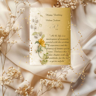 Golden 50 th birthday card