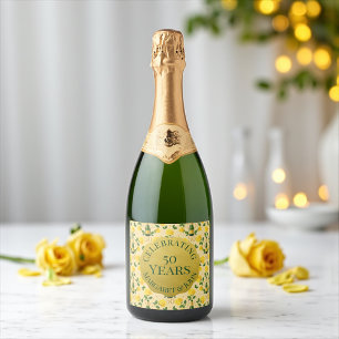 Golden 50th Anniversary celebration  Sparkling Wine Label