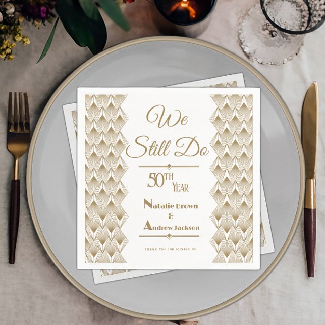 Golden 50th Anniversary Napkin (Creator Uploaded)