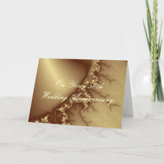 Golden 50th Wedding Anniversary Card