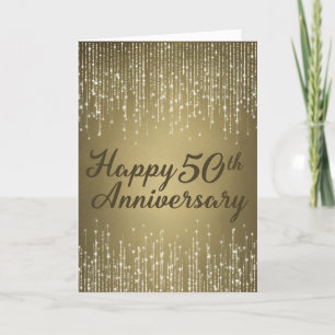 Golden 50th Wedding Anniversary Card