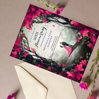 Golden 50th Wedding Anniversary Invitation