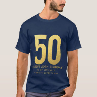 Golden 50th Wedding Anniversary Personalised Party T-Shirt