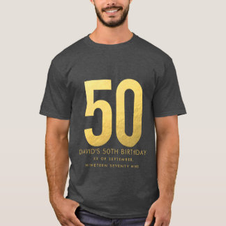 Golden 50th Wedding Anniversary Personalised Party T-Shirt