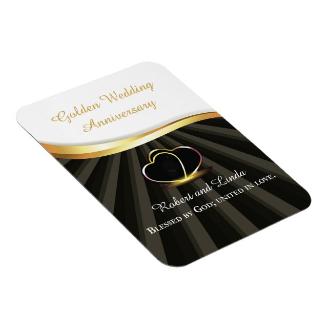 Golden 50th Wedding Religious Anniversary Magnet (Right Side)