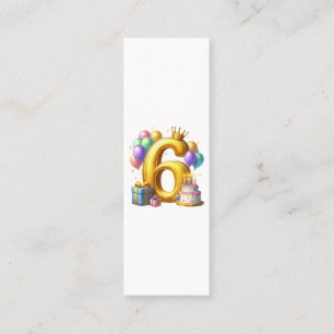 Golden 6th Birthday Calling Card