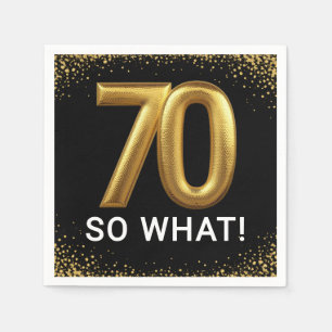 Golden 70 So What Funny Birthday Party Napkin