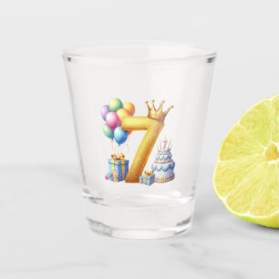 Golden 7th Birthday Shot Glass