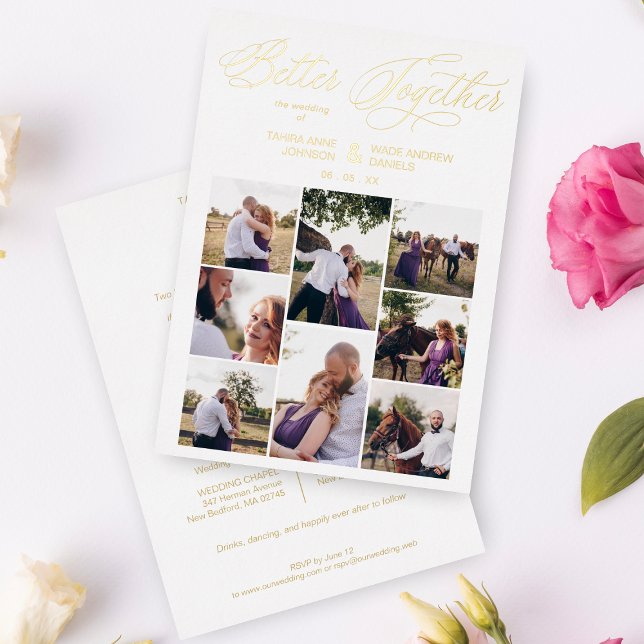 Golden 8 Photos Whimsical Better Together Quote  (Creator Uploaded)