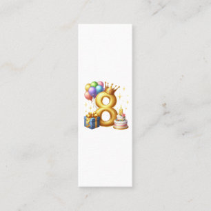 Golden 8th Birthday Calling Card