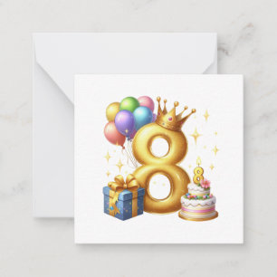 Golden 8th Birthday Card