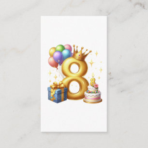 Golden 8th Birthday Enclosure Card