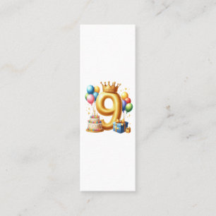 Golden 9th Birthday Calling Card