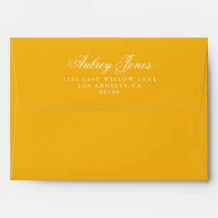 Golden A7 Pre-Addressed Linen Envelopes