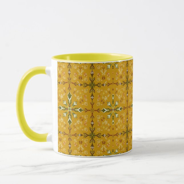 Golden Abstract Coffee Mug (Left)