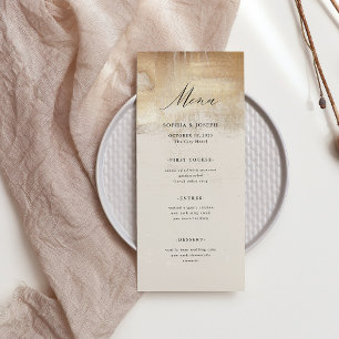 Golden Abstract Elegant Wedding Menu
