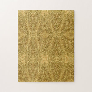 Golden abstract geometric art jigsaw puzzle