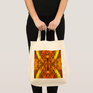 Golden Abstract Large Tote Bag