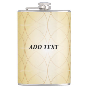Golden abstract lines hip flask
